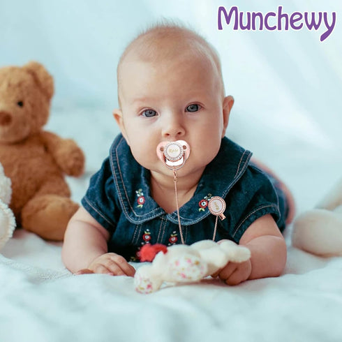 Set Dummy Custom Pacifier with Name, Bling Personalized Pacifier with Gift Box, Glitter Crystal Luxurious Soother Ideal