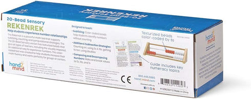 hand2mind 20-Bead Wooden Rekenrek Abacus for Kids Math, Counting Manipulatives, Homeschool Supplies (Set of 1)