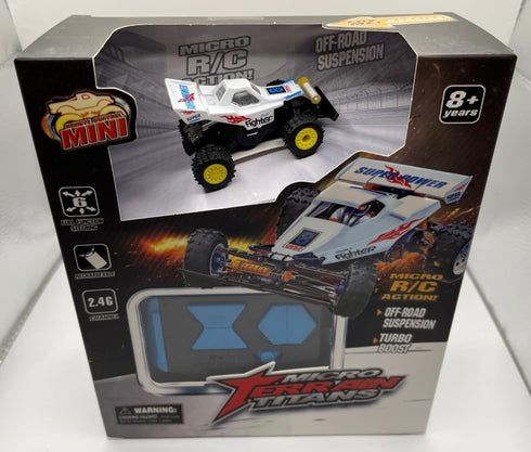 Mini RC Buggy Off-Road 1:64 Scale 2.4G 5-Channel RC Radio Control Car, Coke Can Micro Racing Truck (White)