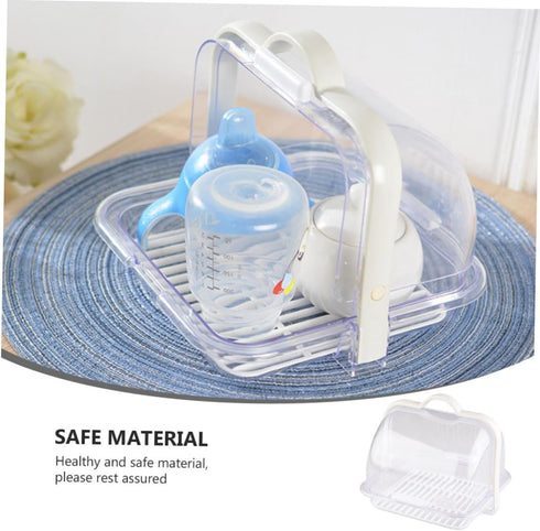 Portable Milk Bottle Draining Rack Multi-Functional Storage Box for Bottles Bread and Chopsticks Lightweight Sealed