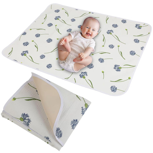 Baby Diaper Changing Pad, 19.7"x25.6" Waterproof Changing Pad Liners with 100% Muslin