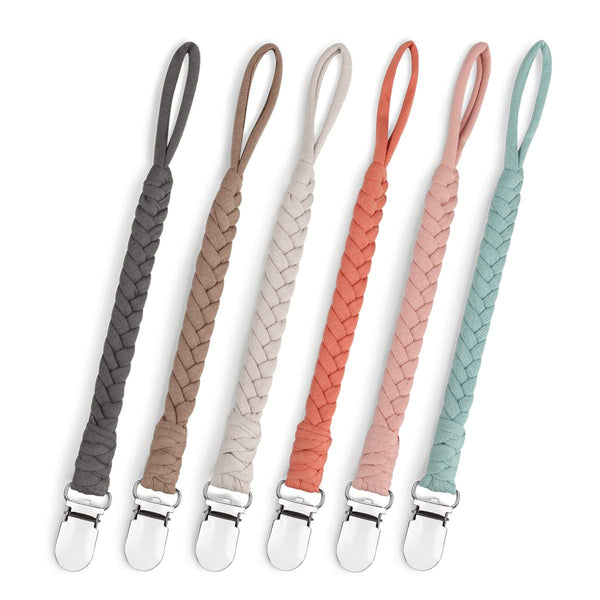NacyLocalsugee Pacifier Clip for Boys and Girls, Handmade Braided Cotton Baby Pacifier Holder