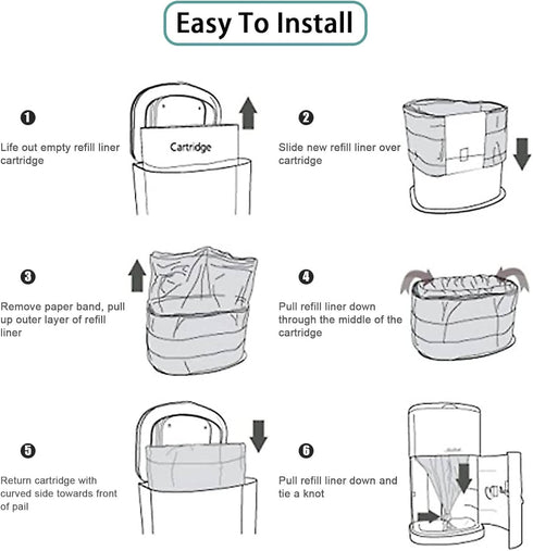 HBUYGF 330 4pack Diaper Pail Liner Refills Bags Compatible with Janibell Akord Series Adult Diaper System, Diaper