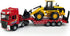 Flatbed Truck Toy with Excavator Loader, Metal Diecast Construction Vehicles 2 in 1 Playset for Boys Kids Gift (Red)