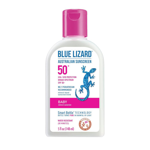 Baby Mineral Sunscreen by Blue Lizard with Zinc Oxide | Water Resistant, SPF 50, Fragrance Free, 5 Fl Oz