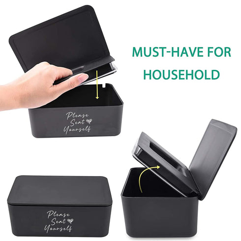 Moorfowl Please Seat Yourself Wipes Dispenser for Guest Bathroom Flushable Wipes Container Holder Cute Funny Rustic
