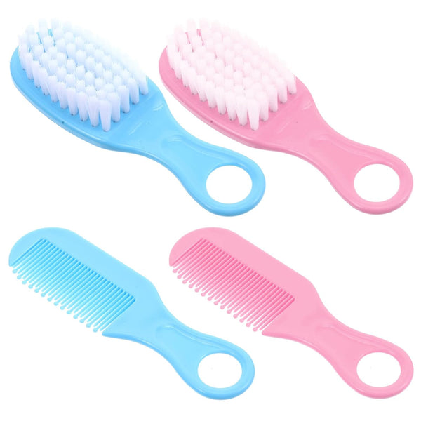 Comb and Brush Set for Newborns and Infants, Soft Bristle Massage Hairbrush