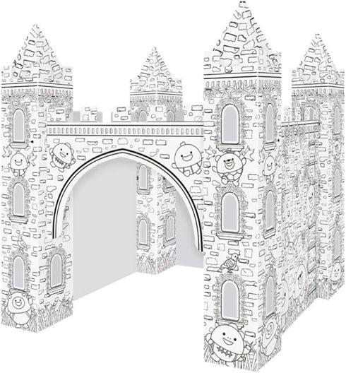 EXCEART 1 Set Colorizing 3D Castle Paper Fairy Tale Castle Paintable Cardboard