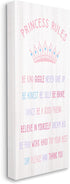 Stupell Industries Princess Rules Listed Kids Pretend Pink Crown