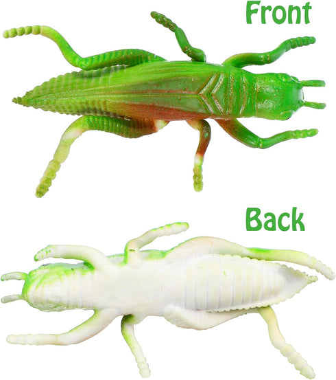 Toyvian 10pcs Plastic Grasshoppers, Insect Figures Toys, Fake Bugs Green for Insect Themed Party Children