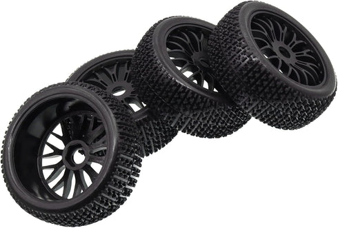 4PCS Treehobby Rubber RC Wheel Set, 112mm X 43mm with 17mm Hex Hub for 1/8 RC Buggy Off-Road Cars