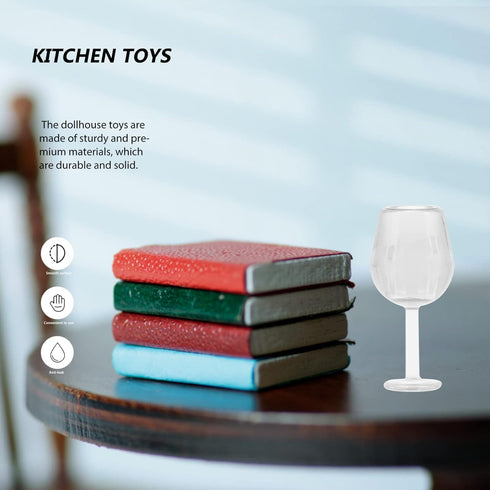 Toddmomy Mini Wine Glasses - 10Pcs Miniature Dollhouse Wine Glasses, 1:12 Kitchen Toys