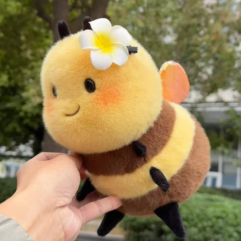 RHHSSE Partners(8 inch) Chubby Smiling Bee Plush, Lucky Soft Bumblebee Plush Toy, Cute Bee Stuffed Animal, The Best