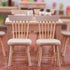 Toyvian 6 pcs Mini Wood Dollhouse Chairs, 1:12 Scale, Miniature Furniture Props for Dollhouse Landscape Garden