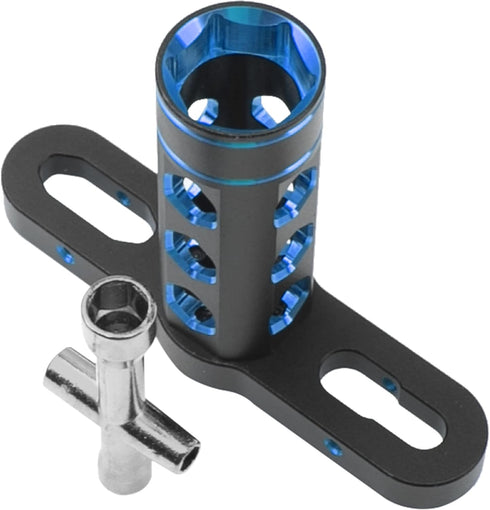 RC Car Tool 17mm Hex Adapter Wheel Wrench w/ 4mm 5mm 5.5mm 7mm Hex Socket Wrench Compatible with Traxxas Axial Arrma HSP Redcat Tamiya ECX HPI 1/8 1/10 1/12 Car Truck (Blue)