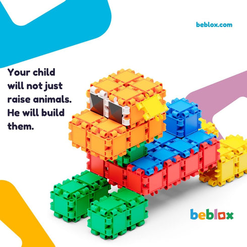 250-Piece Set 4+ Beblox Building Blocks for Kids - Connecting Tiles - Interlocking Building Blocks for Kids, STEM Toys