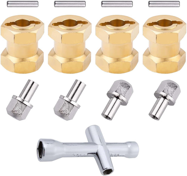 HobbyPark RC Brass Spacers - 12mm Wheel Hex Hubs Extenders for 1/10 RC Crawler