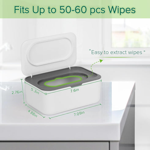 Flenpptly Gray Baby Wipes Holder - Fresh Wipes Dispenser with Easy Access
