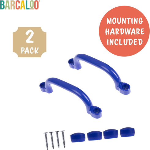Playground Safety Handles, Outdoor Blue Grab Handle Bars, Plastic Tree House or Playhouse Accessories for Backyard
