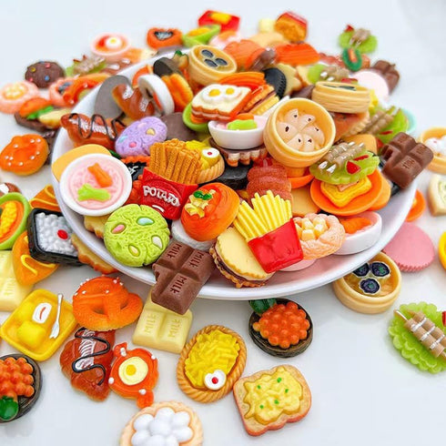 Miniature Food Drink Bottles Pretend Play Kitchen Game Party Toys (10 Bottles + 10 Random Foods)