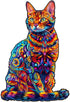 Wooden Puzzle for Adults, Cat Wooden Jigsaw Puzzles, Unique Animal Shape Wood Cut Puzzles for Family