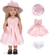 Doll Clothes and Accessories 3 Pc. Set includes Pink Skirt, Hat, White Underwear, Fashionable Dress Set for Baby Dolls