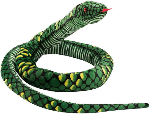 Plush Giant Snake Stuffed Animal - Realistic 110 Inches Toy Gifts for Boys and Girls with Red Eyes