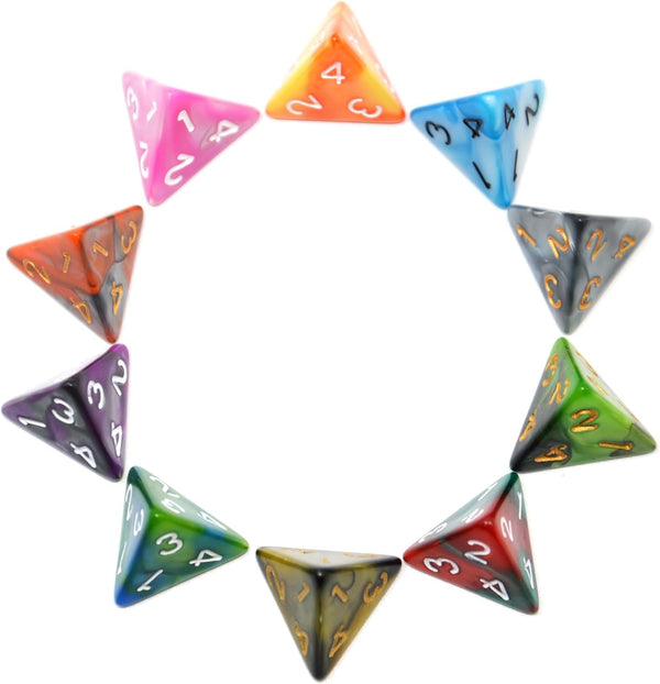 10-Pack Multi Colored Polyhedral Dice: D4 D6 D8 D10 D12 for Dungeons and Dragons