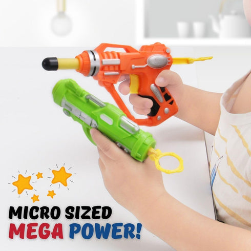 6 Pack Mini Foam Dart-Firing Blasters - Micro Toy Guns with 36 Darts, Nerf Compatible Bulk Party Favors for Kids