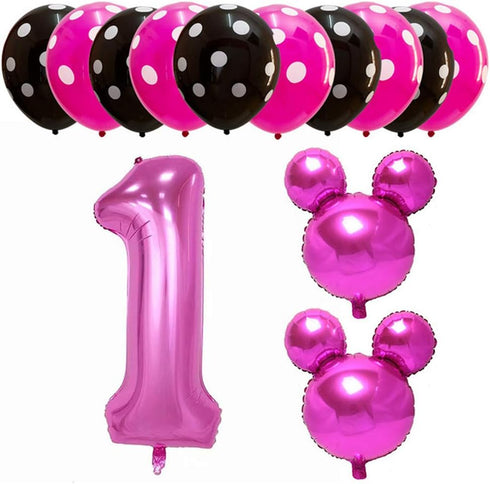 Hongkai 1st Birthday Girl Decorations, Princess Party Supplies Set with Confetti, Balloons, Happy Birthday Banner