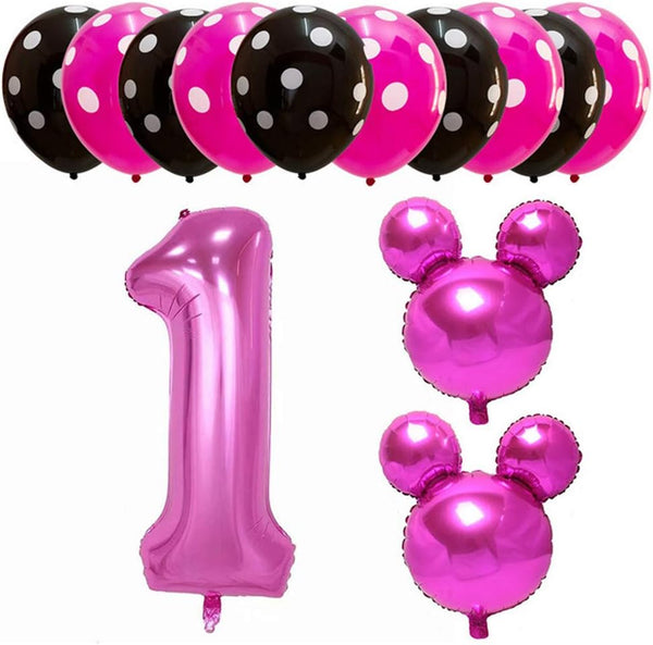 Hongkai 1st Birthday Girl Decorations, Princess Party Supplies Set with Confetti, Balloons, Happy Birthday Banner