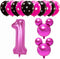 Hongkai 1st Birthday Girl Decorations, Princess Party Supplies Set with Confetti, Balloons, Happy Birthday Banner