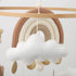 Boho Rainbow Crib Mobile - Gender Neutral with Gold Stars & Clouds