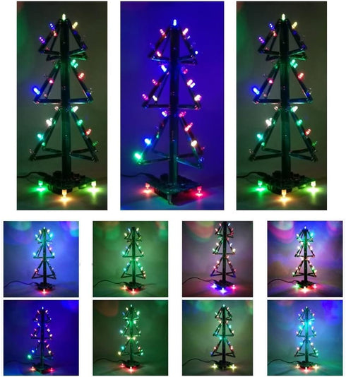 MiOYOOW 3D RGB Christmas Tree Led DIY Kits - Music Flashing LED Circuit Electronic Assemble
