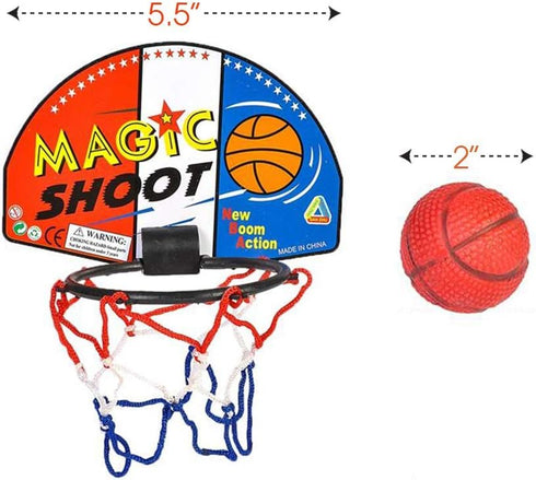 ArtCreativity Mini Basketball Game, 12 Sets with Mini Ball, Back Board Net & Mounting Tape for Kids