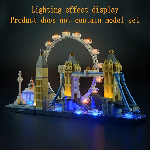 Upgraded Light Kit for Architecture London Skyline Collection - Compatible with 21034 Landmark Building Bricks Model