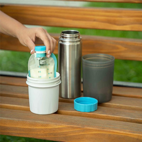 Kozii Kiinde Voyager, Compact Travel Bottle Warmer for Breast Milk, Portable and Easy to Use, No Electricity