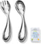 KINGSTONE Toddler Utensils Set, 18/10 Stainless Steel Kids Silverware Set with Curved