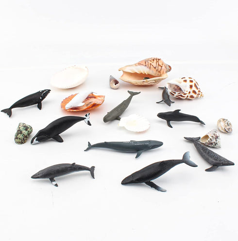 Set 2-4 Inch Mini Whale Shark Toy Small Sea Creatures Toys for Kids Mini Marine Animal Figures Cake Topper Girls Boys