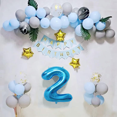 2 Number Balloon Blue Big Number Balloons 40 Inch Kit for Happy Birthday Party Decorations