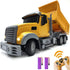 RC Dump Truck Toy for Kids, 6 Channel Remote Control Dump Truck with LED Lights & 2 Rechargeable Batteries