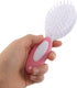 Set Mikinona Scalp Brush and Nylon Comb for Newborns and Infants, Pink, Soft Silicone Scrubber, Suitable for Wet