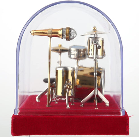 Miniature Musical Instrument, Kit Miniature Drum Set for Desk Display, Mini Ornaments Craft Home Decor