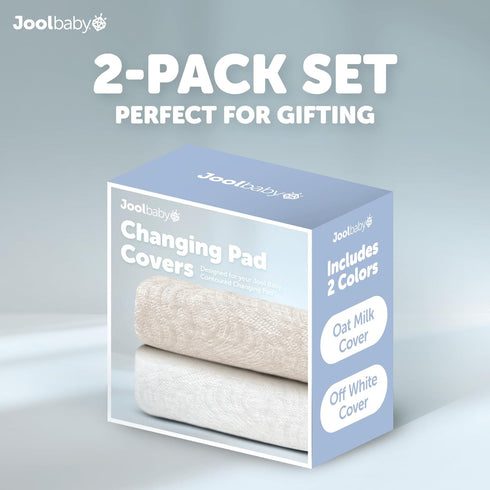 (2 Pack) Jool Baby Changing Pad Covers Soft & Comfortable, Fits Most Standard Diaper Changing Pads (Off-White