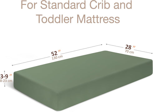 100% (52 28 Organic Crib Sheet - Cotton Baby Crib Sheets - Standard Crib Mattress Sheet x in) - Fitted Crib Sheets Girl
