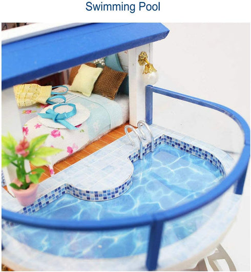 GuDoQi DIY Miniature Dollhouse Kit - 1:24 Scale Tiny House Kit with Music and Furniture, Great Gift for Birthday
