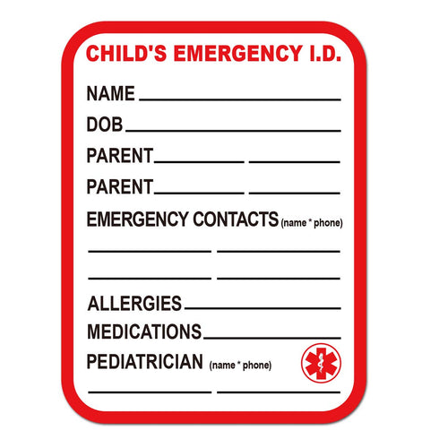 (8 Pack) Remarkable Infant I.C.E. (in Case of Emergency) Car Seat Sticker Safety Information - Child Emergency Contact