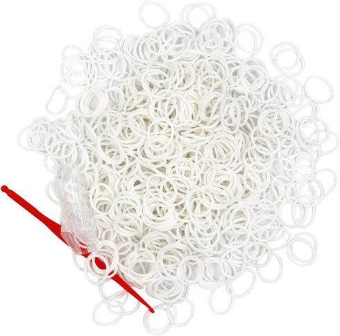 3000PCS Loom Rubber Bands Kit with 75 Clips, 5 Hooks, Premium Bracelet Making Kit for Kids (White)