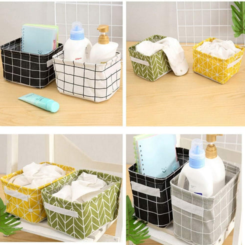 Mini Storage Basket Pack of 5 - Blend Storage Bins for Makeup, Book, Baby Toy, Home Decor Organizers