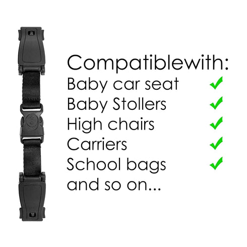 G Ganen Universal Child Chest Harness Clip, Anti-Slip Baby Chest Clip Guard for Seats, Strollers (Black, Set of 1)
